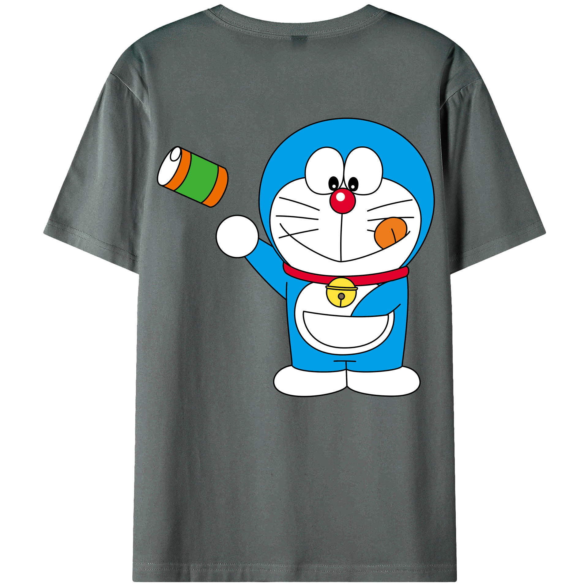 （画像用） ドラえもん Doraemon 綿100％ メンズ半袖Tシャツ（バックプリント） 通気性